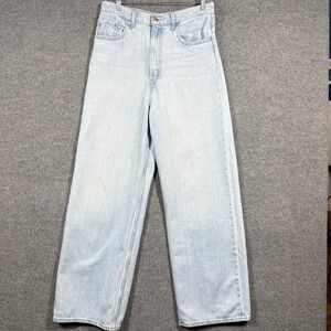 Levis Jeans Womens W30 Premium High Loose Wide Leg Big E 90s style Cotton Hemp